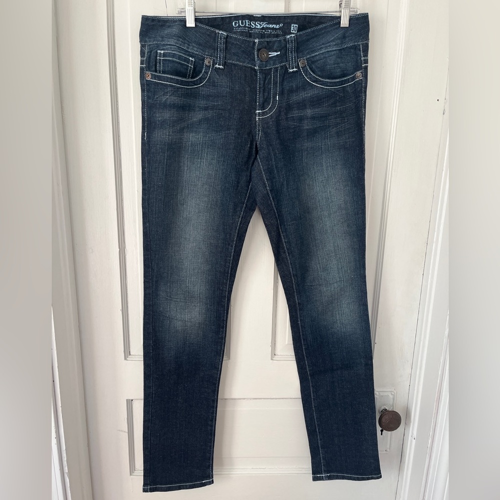 Guess Women's Deep Indigo Low Rise Jeans